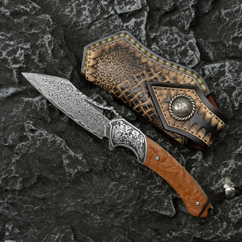 Outdoor Hunting Gifts - Faca dobrável de aço damasco vg10