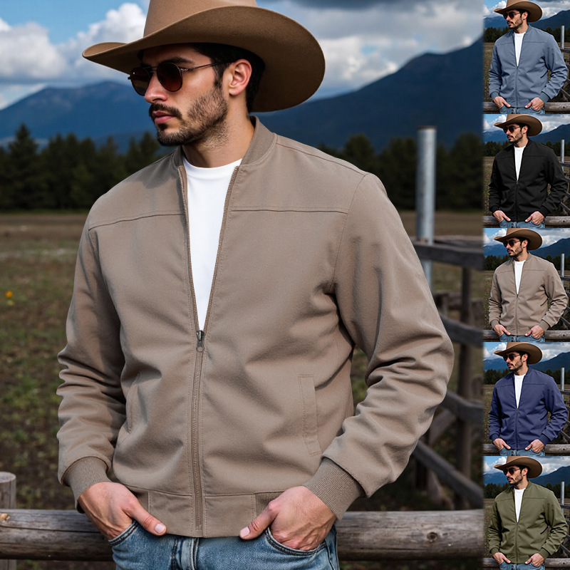 Hunting And Outdoor Shop - Jaqueta Masculina de Camurça com Zíper,