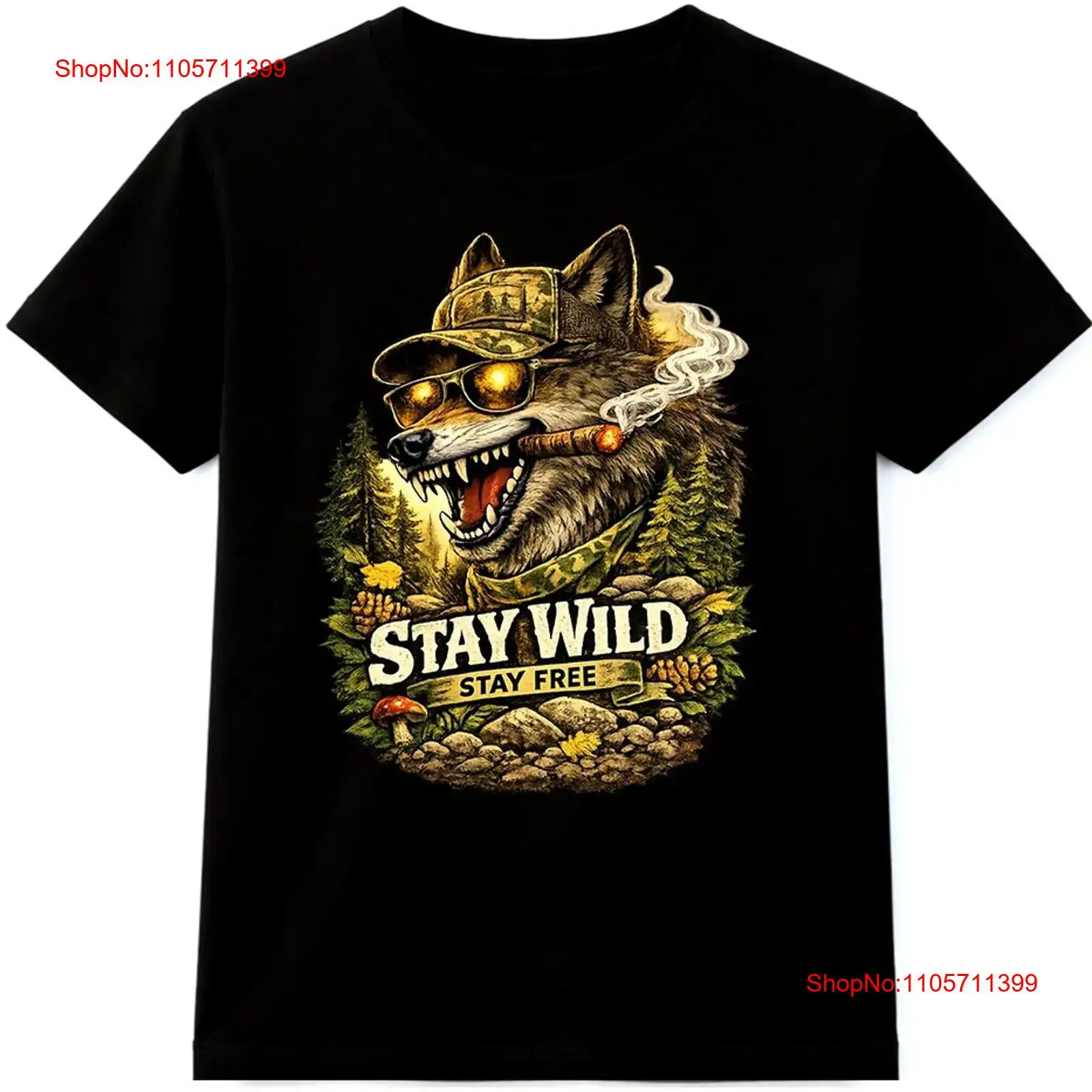 Wildman Hunting & Outdoor Polokwane Photos - Camiseta Wolf Stay Wild Free para