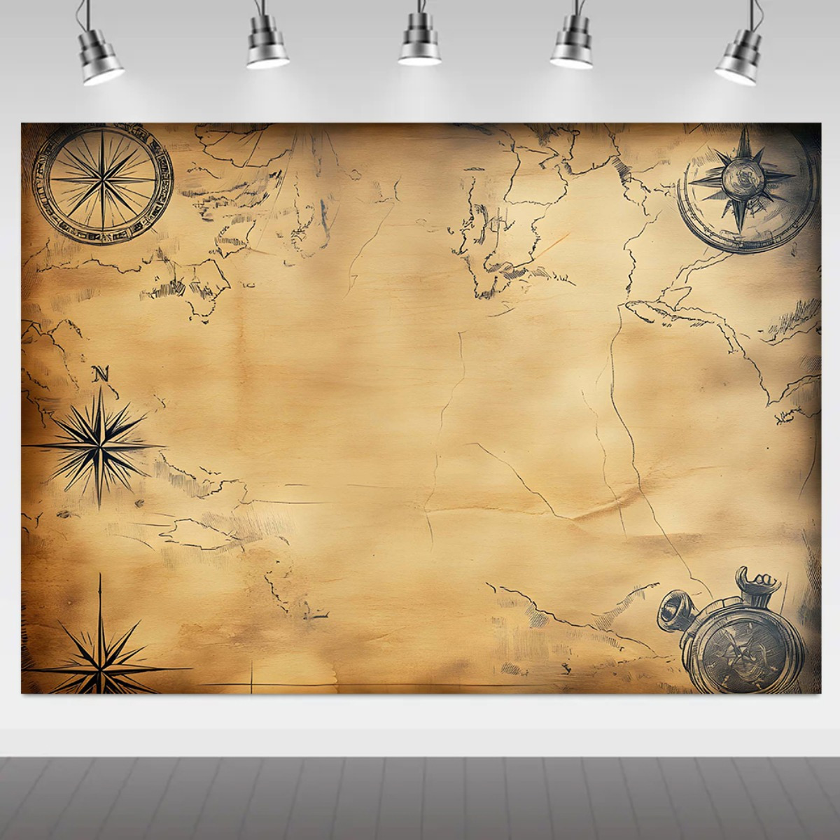 Banner de mapa de pirata, deco - Outdoor Hunting Events avaliação e preço